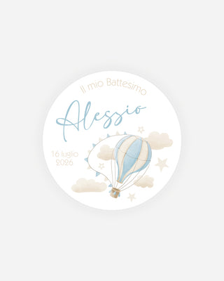 Bigliettini Battesimo Tag personalizzato cartoncino o adesivo – Cerchio BC04