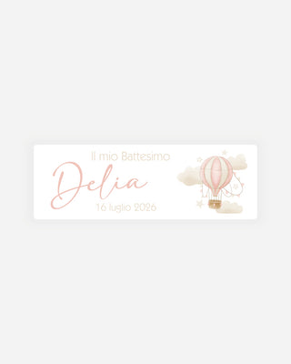 Bigliettini Battesimo Tag personalizzato cartoncino o adesivo – Rettangolo BR05