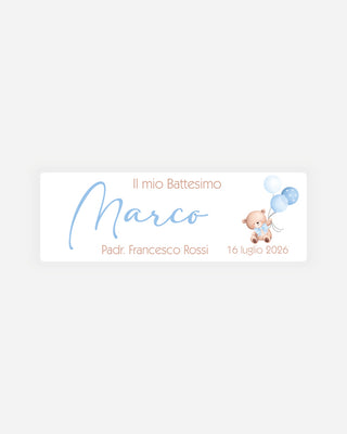 Bigliettini Battesimo Tag personalizzato cartoncino o adesivo – Rettangolo BR06