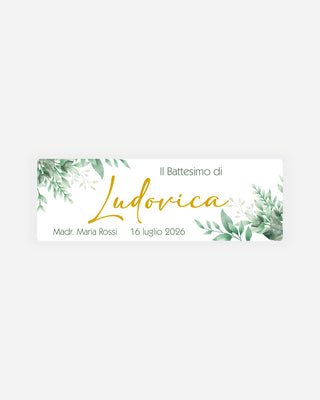 Bigliettini Battesimo Tag personalizzato cartoncino o adesivo – Rettangolo BR10