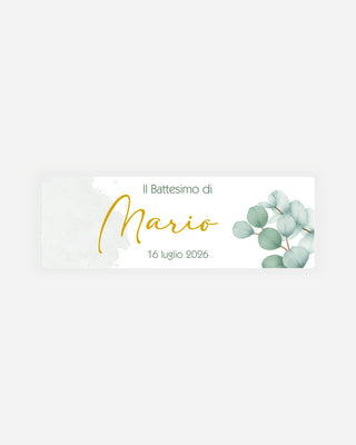 Bigliettini Battesimo Tag personalizzato cartoncino o adesivo – Rettangolo BR11
