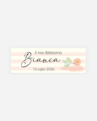 Bigliettini Battesimo Tag personalizzato cartoncino o adesivo – Rettangolo BR12