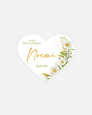 Bigliettini Comunione Tag personalizzato cartoncino o adesivo – Cuore CCU10