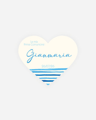 Bigliettini Comunione Tag personalizzato cartoncino o adesivo – Cuore CCU12