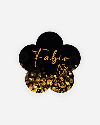 Bigliettini Compleanno Tag personalizzato cartoncino o adesivo – Fiore CF01