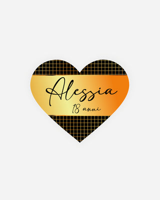 Bigliettini Compleanno Tag personalizzato cartoncino o adesivo – Cuore CCU02