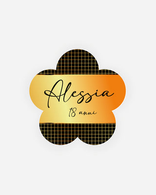 Bigliettini Compleanno Tag personalizzato cartoncino o adesivo – Fiore CF02