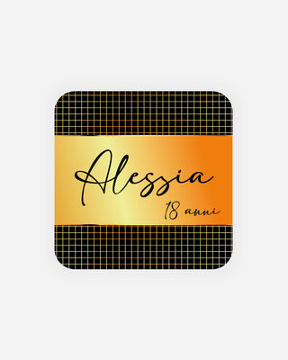 Bigliettini Compleanno Tag personalizzato cartoncino o adesivo – Quadrato CQ02