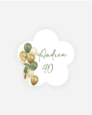 Bigliettini Compleanno Tag personalizzato cartoncino o adesivo – Fiore CF03