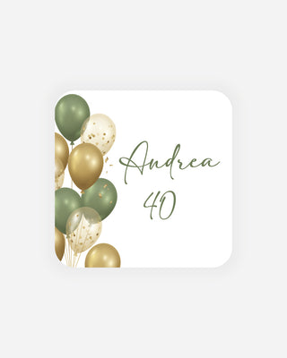 Bigliettini Compleanno Tag personalizzato cartoncino o adesivo – Quadrato CQ03