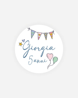 Bigliettini Compleanno Tag personalizzato cartoncino o adesivo – Cercio CC04