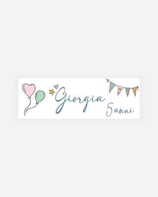 Bigliettini Compleanno Tag personalizzato cartoncino o adesivo – Rettangolo CR04