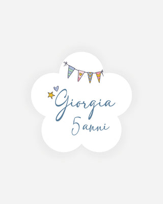 Bigliettini Compleanno Tag personalizzato cartoncino o adesivo – Fiore CF04