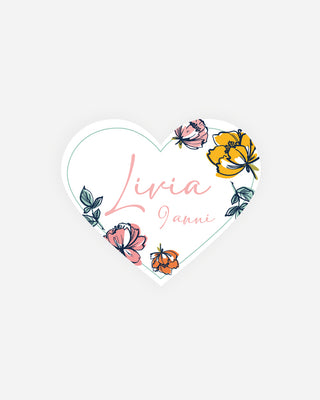 Bigliettini Compleanno Tag personalizzato cartoncino o adesivo – Cuore CCU05