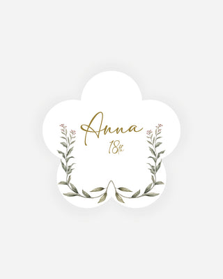 Bigliettini Compleanno Tag personalizzato cartoncino o adesivo – Fiore CF06