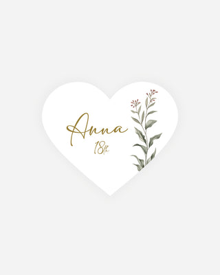 Bigliettini Compleanno Tag personalizzato cartoncino o adesivo – Cuore CCU06