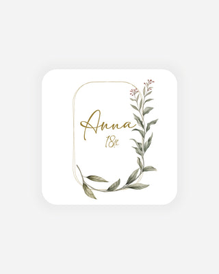 Bigliettini Compleanno Tag personalizzato cartoncino o adesivo – Quadrato CQ06