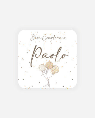 Bigliettini Compleanno Tag personalizzato cartoncino o adesivo – Quadrato CQ07