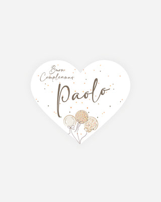 Bigliettini Compleanno Tag personalizzato cartoncino o adesivo – Cuore CCU07