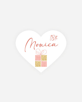 Bigliettini Compleanno Tag personalizzato cartoncino o adesivo – Cuore CCU08