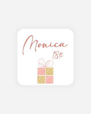 Bigliettini Compleanno Tag personalizzato cartoncino o adesivo – Quadrato CQ08