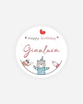 Bigliettini Compleanno Tag personalizzato cartoncino o adesivo – Cercio CC09