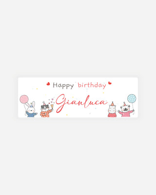 Bigliettini Compleanno Tag personalizzato cartoncino o adesivo – Rettangolo CR09