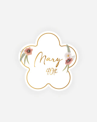 Bigliettini Compleanno Tag personalizzato cartoncino o adesivo – Fiore CF10