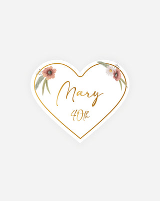 Bigliettini Compleanno Tag personalizzato cartoncino o adesivo – Cuore CCU10