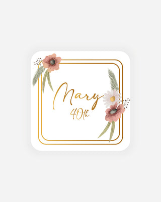 Bigliettini Compleanno Tag personalizzato cartoncino o adesivo – Quadrato CQ10