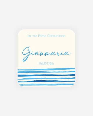 Bigliettini Comunione Tag personalizzato cartoncino o adesivo – Quadrato CQ12