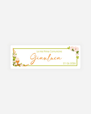 Bigliettini Comunione Tag personalizzato cartoncino o adesivo – Rettangolo CR01