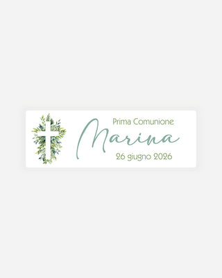 Bigliettini Comunione Tag personalizzato cartoncino o adesivo – Rettangolo CR02