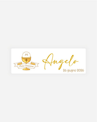 Bigliettini Comunione Tag personalizzato cartoncino o adesivo – Rettangolo CR04
