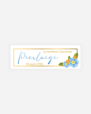 Bigliettini Comunione Tag personalizzato cartoncino o adesivo – Rettangolo CR09