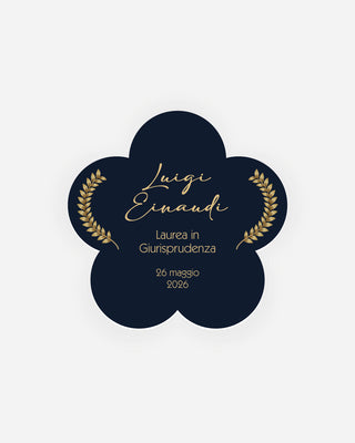 Bigliettini Laurea Tag personalizzato cartoncino o adesivo – Fiore LF02