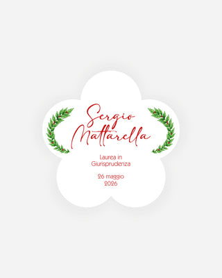 Bigliettini Laurea Tag personalizzato cartoncino o adesivo – Fiore LF05