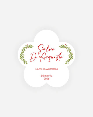 Bigliettini Laurea Tag personalizzato cartoncino o adesivo – Fiore LF06