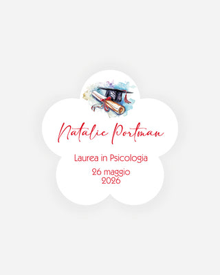 Bigliettini Laurea Tag personalizzato cartoncino o adesivo – Fiore LF12
