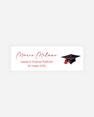 Bigliettini Laurea Tag personalizzato cartoncino o adesivo – Rettangolo LR01
