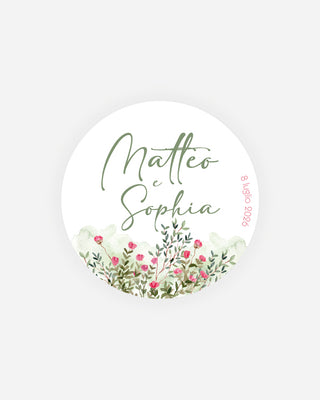 Bigliettini Matrimonio Tag personalizzato cartoncino o adesivo – Cerchio MC10
