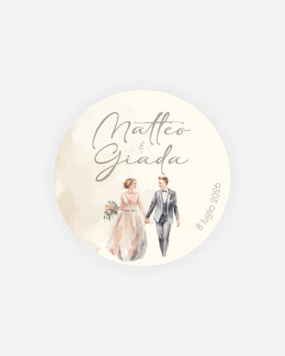 Bigliettini Matrimonio Tag personalizzato cartoncino o adesivo – Cerchio MC12