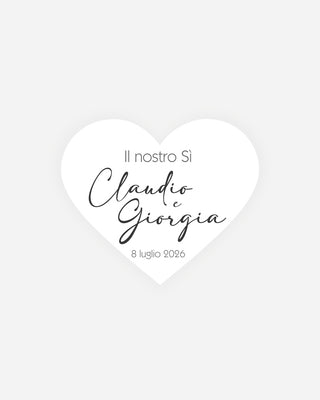 Bigliettini Matrimonio Tag personalizzato cartoncino o adesivo – Cuore MCU00