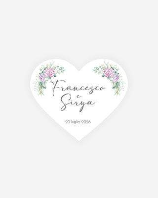 Bigliettini Matrimonio Tag personalizzato cartoncino o adesivo – Cuore MCU03