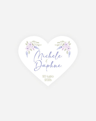 Bigliettini Matrimonio Tag personalizzato cartoncino o adesivo – Cuore MCU04