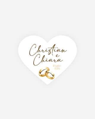Bigliettini Matrimonio Tag personalizzato cartoncino o adesivo – Cuore MCU05
