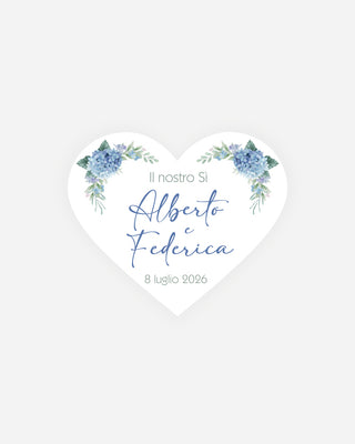 Bigliettini Matrimonio Tag personalizzato cartoncino o adesivo – Cuore MCU07