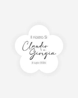 Bigliettini Matrimonio Tag personalizzato cartoncino o adesivo – Fiore MF00