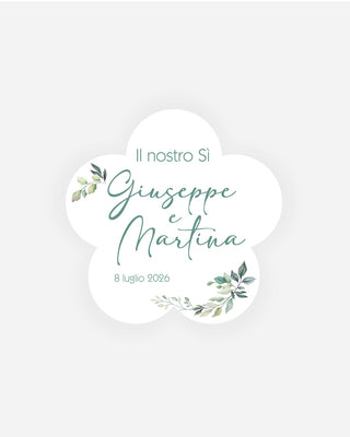 Bigliettini Matrimonio Tag personalizzato cartoncino o adesivo – Fiore MF02