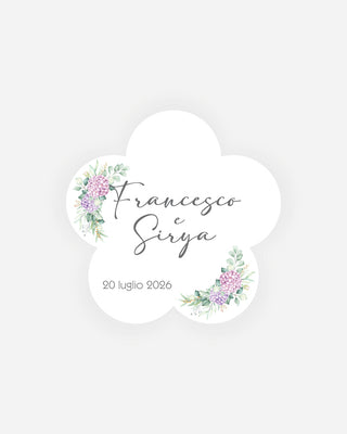 Bigliettini Matrimonio Tag personalizzato cartoncino o adesivo – Fiore MF03